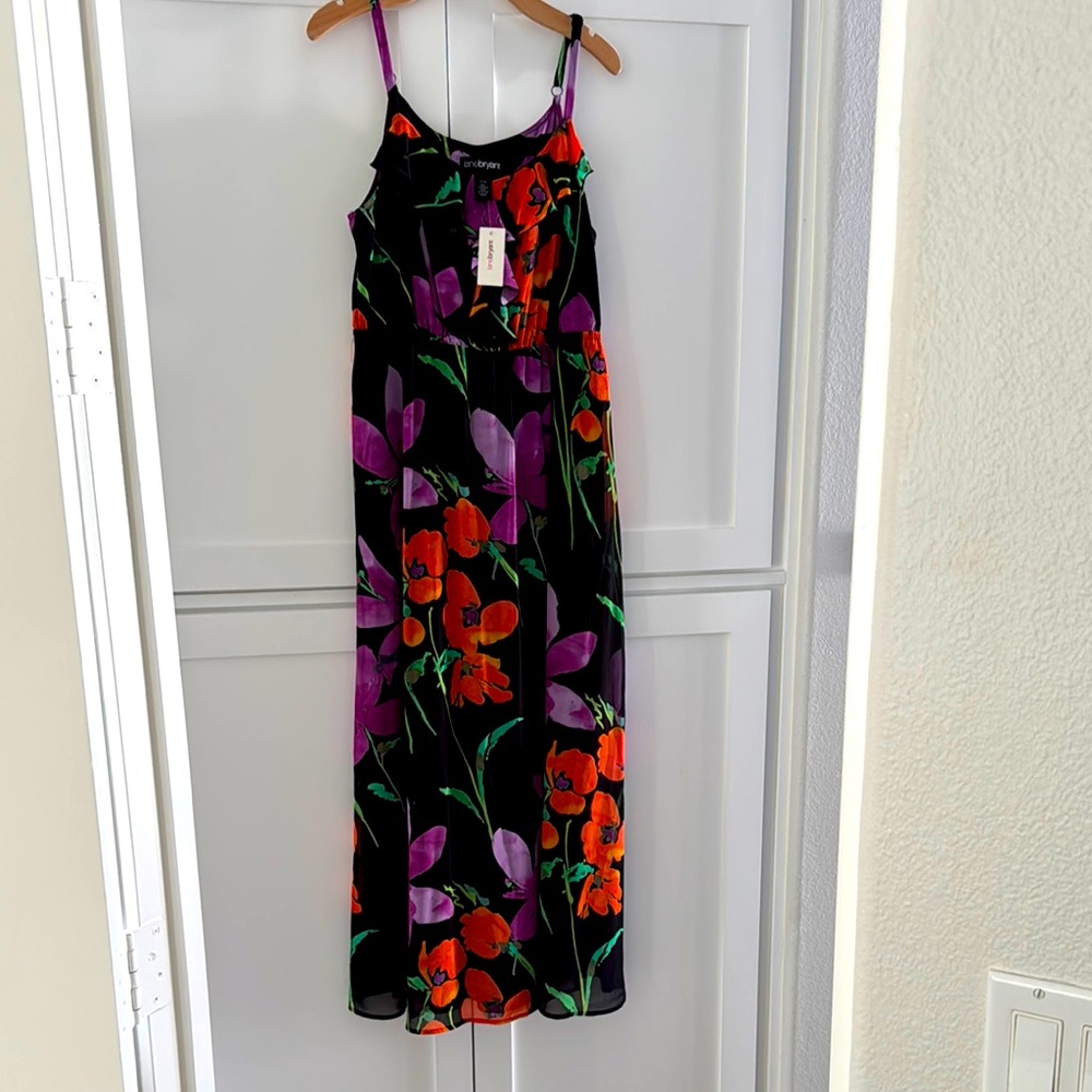Lane Bryant Black Floral Dress 14/16 NWT